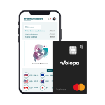 Volopa phone app dashboard and card